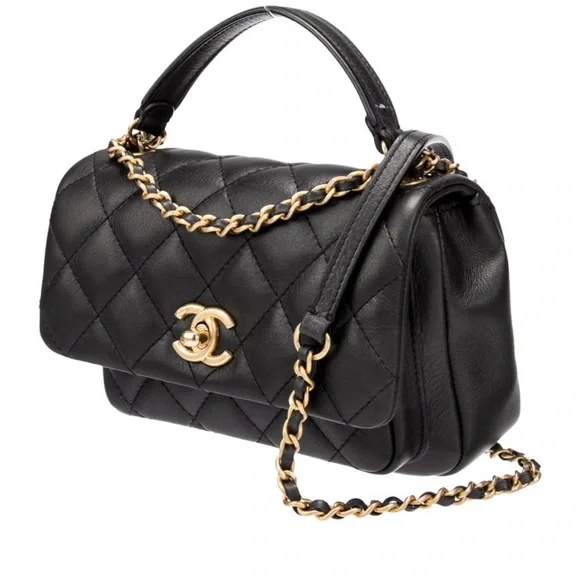 Chanel Black Quilted Leather Handbag - Picture 2 of 5